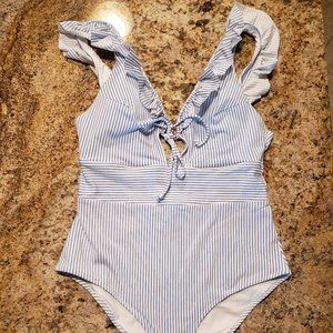 H&M Blue&White stripe 1 piece bathing suit…